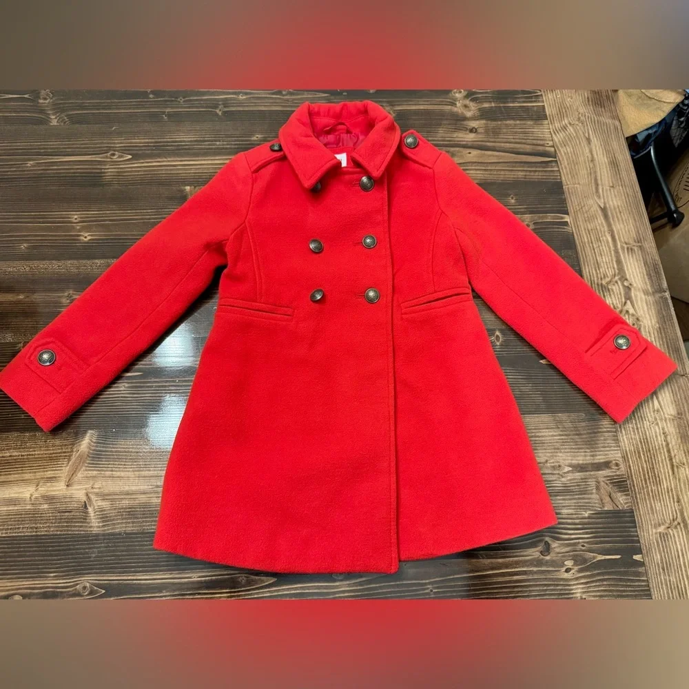 GAP Bright Red Girls Pea‎ Coat
